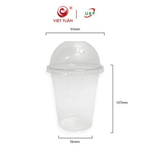 Lốc 50 Bộ Cốc Nắp Cầu 360ml Nhựa Pet Gồm Cốc Và Nắp