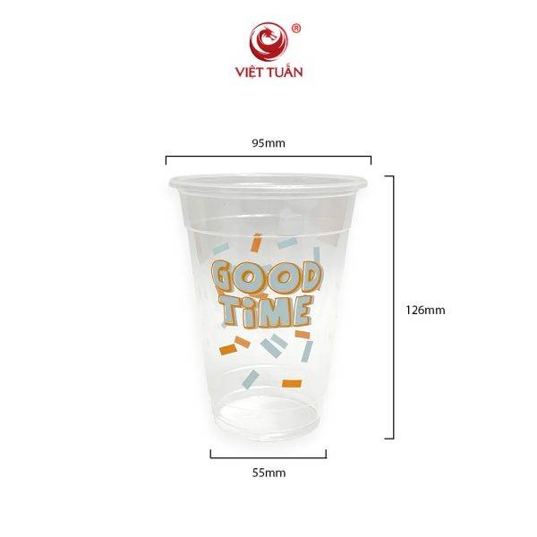 Lốc 50 Cốc PP 500ml In Hình Good Time