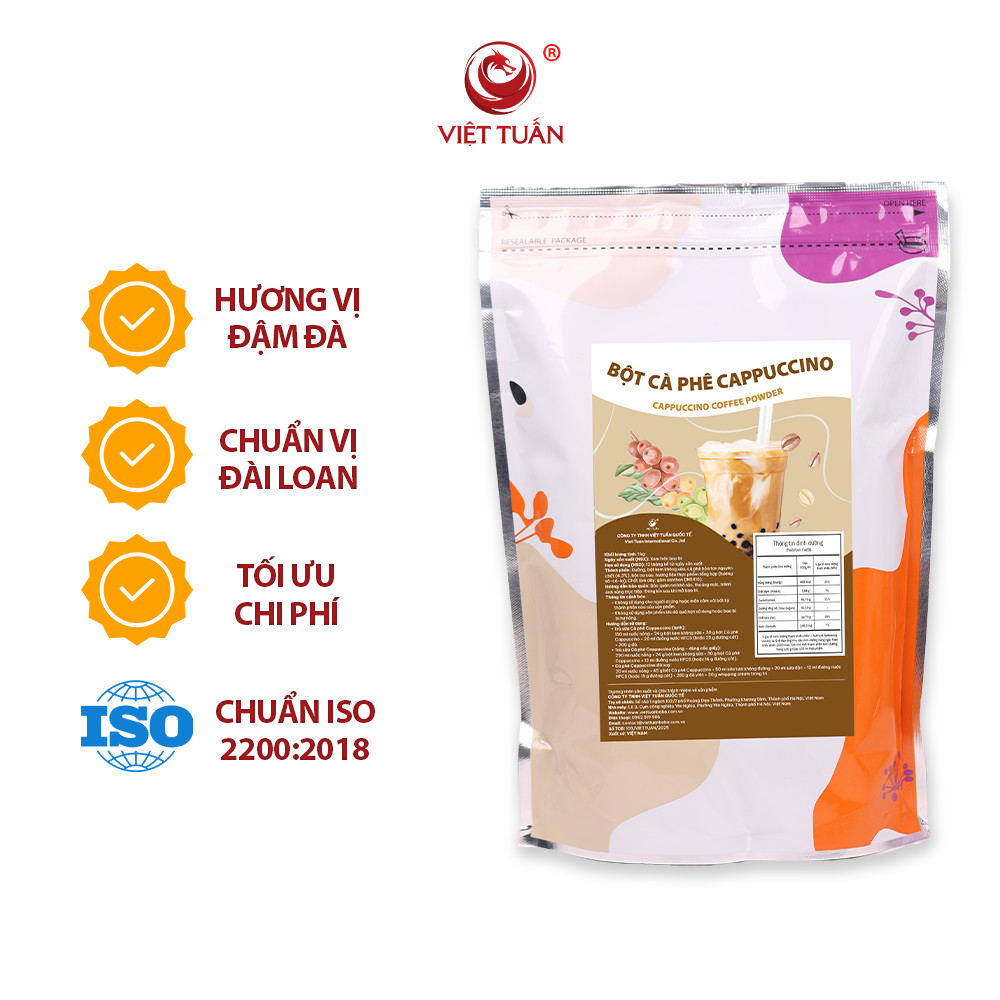 Bột Cà Phê Cappuccino - Cappuccino Coffee Powder Việt Tuấn 1kg