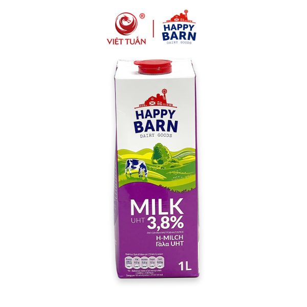 Sữa Tiệt Trùng UHT Milk 3.8% Happy Barn 1 Lít