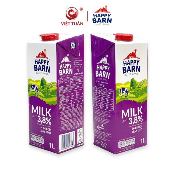 Sữa Tiệt Trùng UHT Milk 3.8% Happy Barn 1 Lít