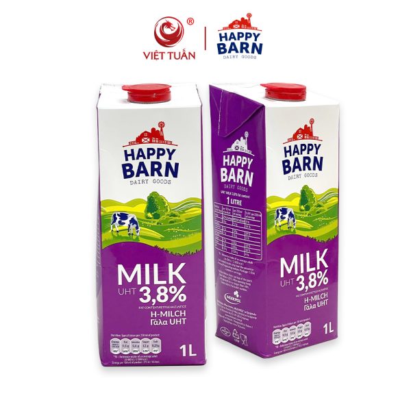 Sữa Tiệt Trùng UHT Milk 3.8% Happy Barn 1 Lít