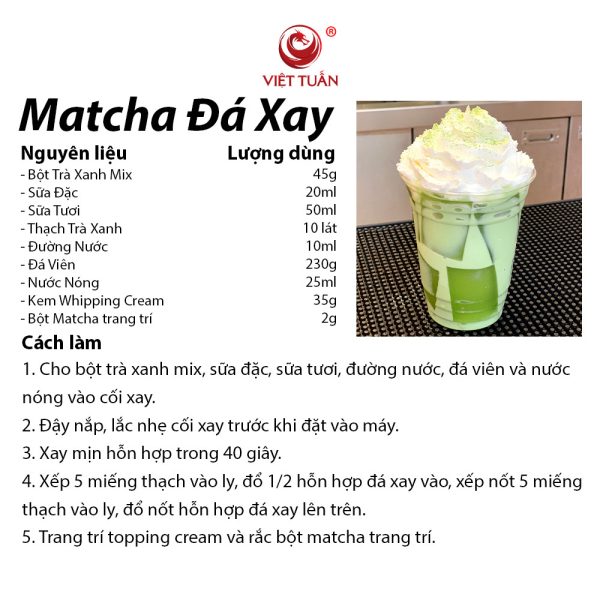 Bột Thạch Rau Câu Pha Sẵn Matcha - Matcha Jelly Powder Việt Tuấn 1kg