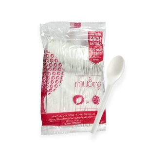 Thìa Nhựa Trắng Gói 50 Cái