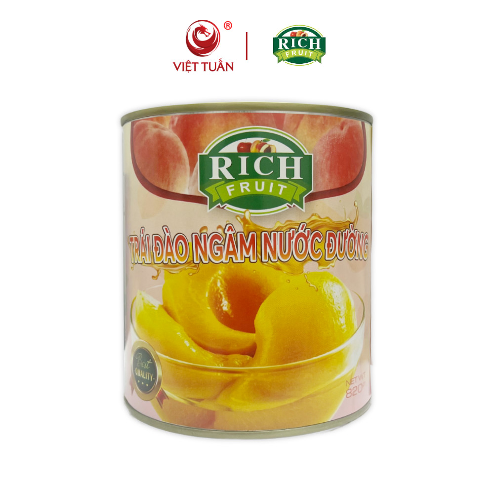 Trái Đào Ngâm Nước Đường Hiệu Rich - 820g