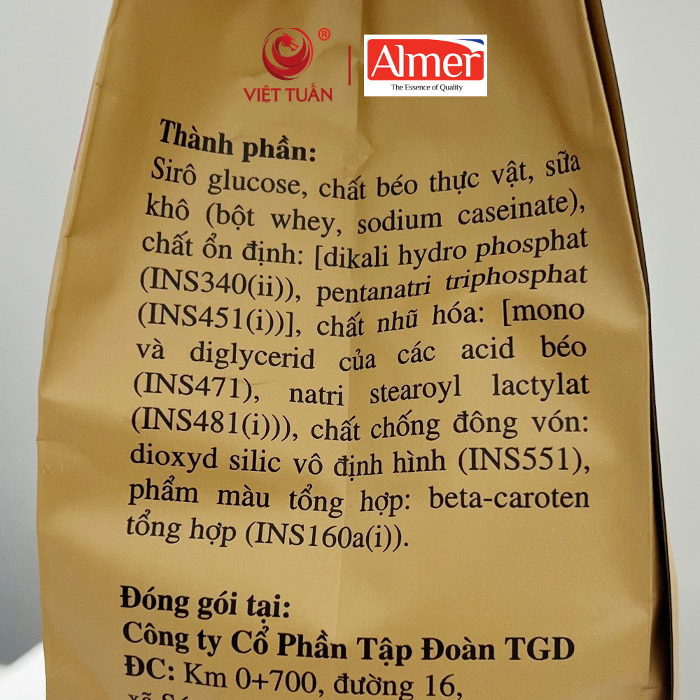 Thành phần của bột kem không sữa Almer gói 1kg